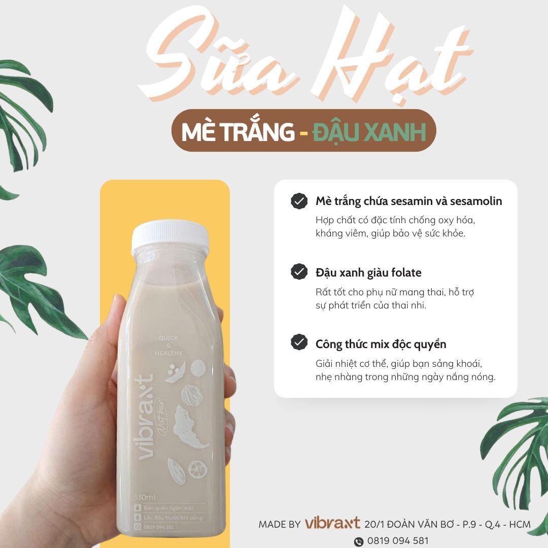 Xám ghi giải nhiệt - Sữa hạt mè trắng, đậu xanh
